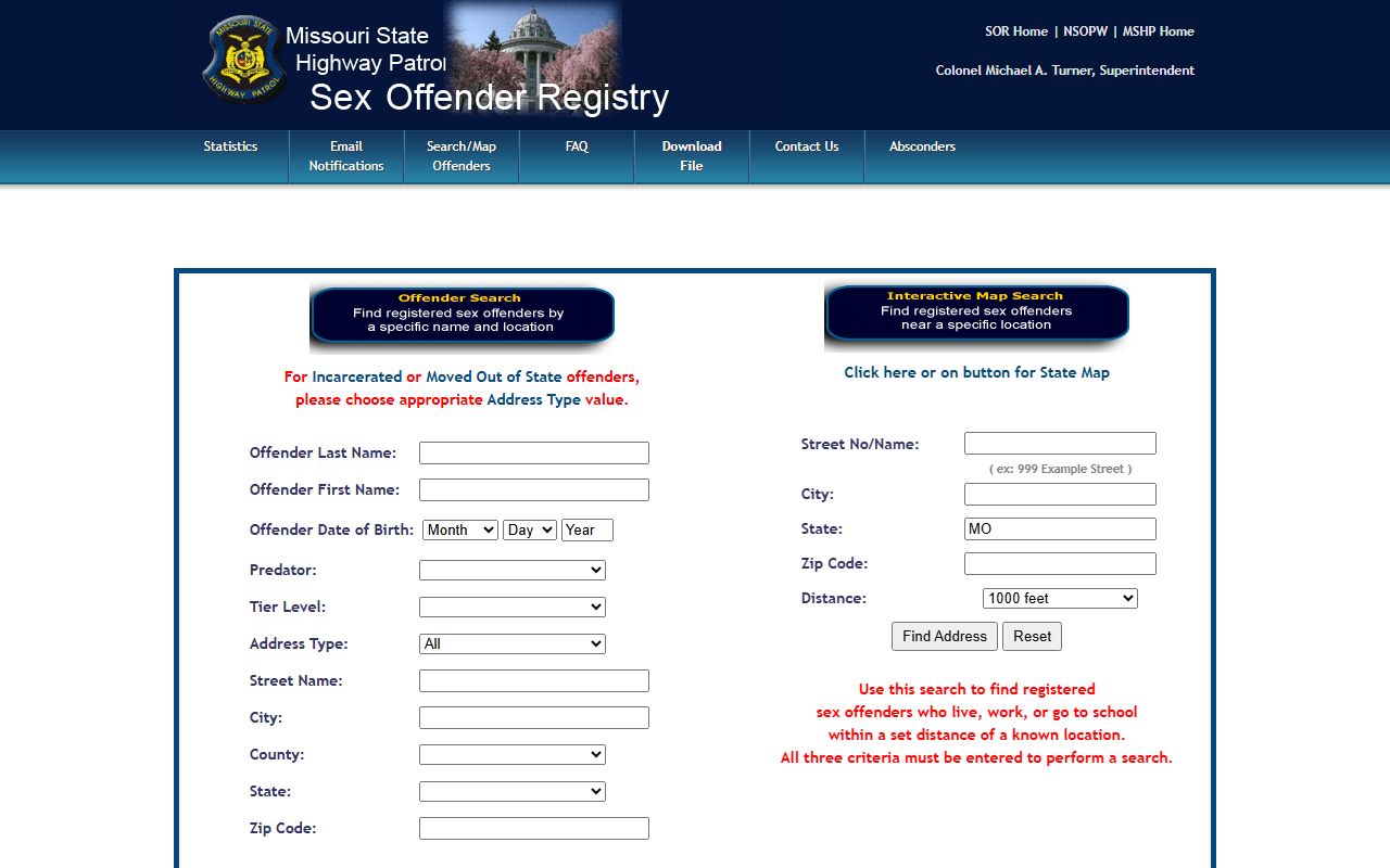 Worth County criminal court records Missouri sex offender registry search