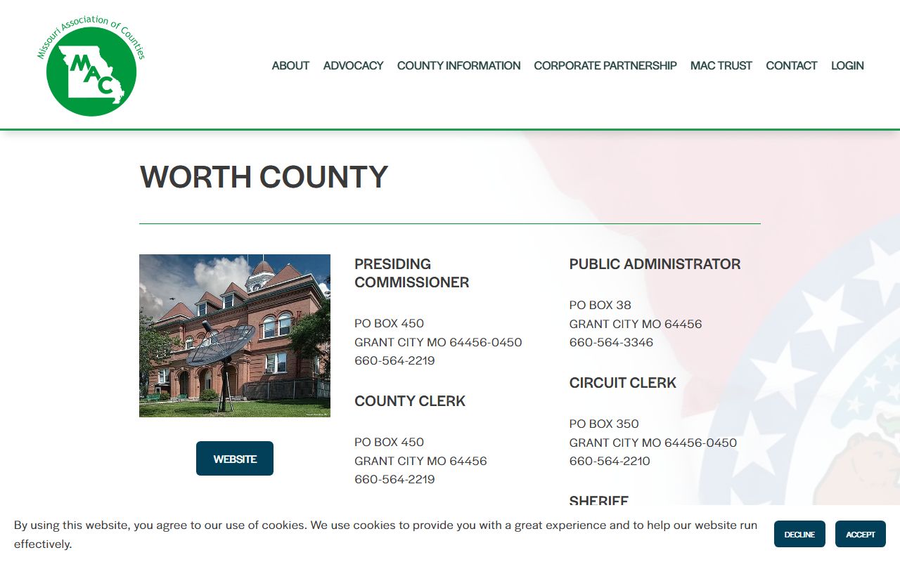 Worth County court records office directory