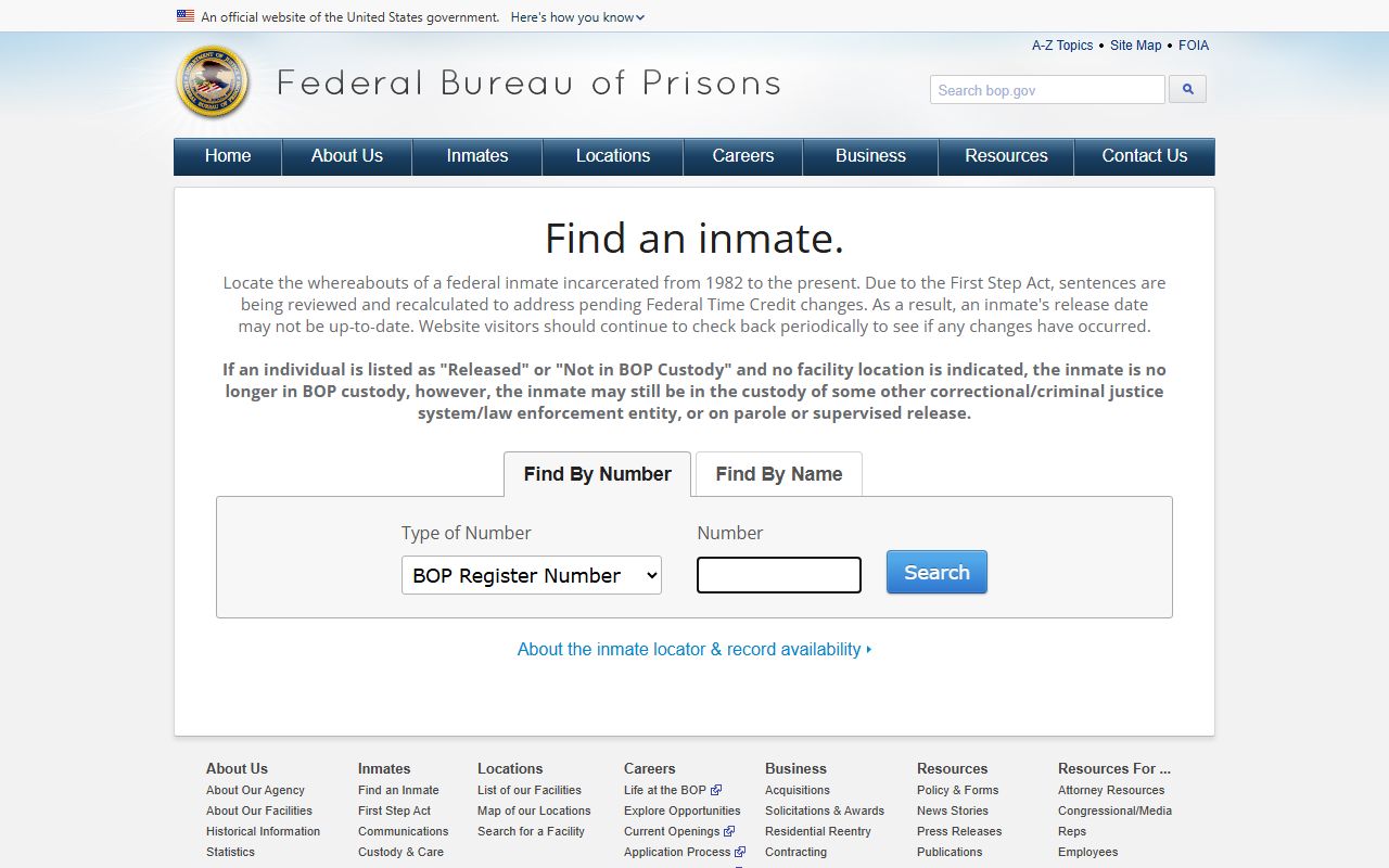 Worth County inmate records federal BOP inmate locator